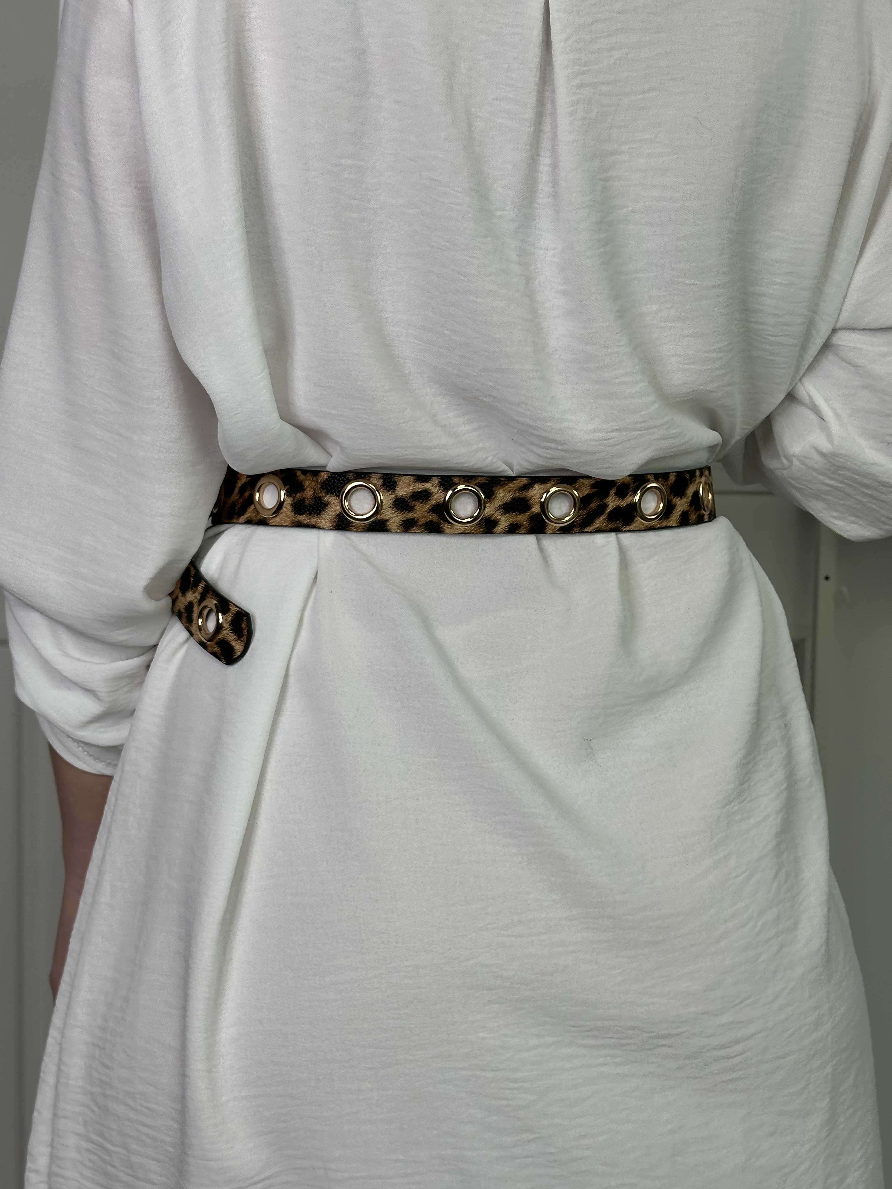 Kourtney - Djurmönstrat bälte med metallringar